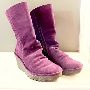 Fly London Purple Suede Boots